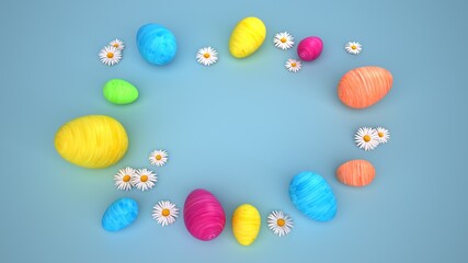 Colored Easter Eggs Daisy Flower