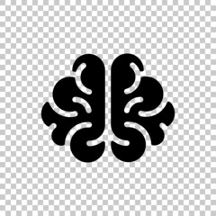 Human brain, creative mind, simple icon. Black symbol on transparent background