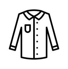 Clothing flat line icon. Outline sign for mobile concept and web design, store