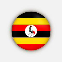 Country Uganda. Uganda flag. Vector illustration.
