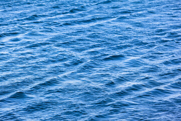 Windy Water Surface of Baltic Sea / Detail view to wind on sea water as background (copy space) - 495871525