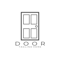 door logo icon design, line art, linear, vector, illustration