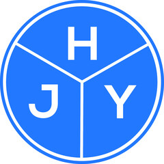 Fototapeta premium HJY letter logo design on white background. HJY creative circle letter logo concept. HJY letter design. 