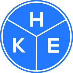 HKE letter logo design on white background. HKE  creative circle letter logo concept. HKE letter design.