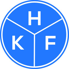 Fototapeta premium HKF letter logo design on white background. HKF creative circle letter logo concept. HKF letter design.