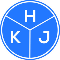 HKJ letter logo design on white background. HKJ  creative circle letter logo concept. HKJ letter design.