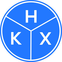 HKX letter logo design on white background. HKX  creative circle letter logo concept. HKX letter design.