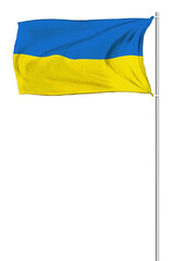 Ukraine Flag on white background and Free Clipping path