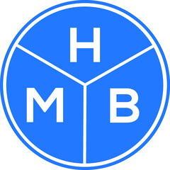 HMB letter logo design on white background. HMB  creative circle letter logo concept. HMB letter design.