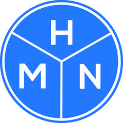 Fototapeta premium HMN letter logo design on white background. HMN creative circle letter logo concept. HMN letter design.
