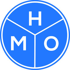 HMO letter logo design on white background. HMO  creative circle letter logo concept. HMO letter design.