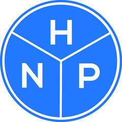 HNP letter logo design on white background. HNP  creative circle letter logo concept. HNP letter design.
