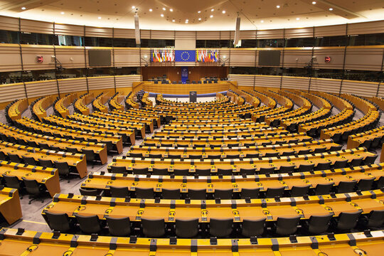 Hemicycle of the European Parliament, Brussels, Belgium