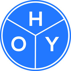 HOY letter logo design on white background. HOY  creative circle letter logo concept. HOY letter design.