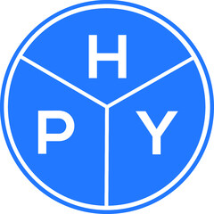 HPY letter logo design on white background. HPY  creative circle letter logo concept. HPY letter design.