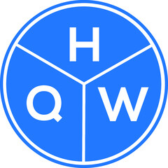HQW letter logo design on white background. HQW  creative circle letter logo concept. HQW letter design.