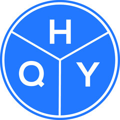 HQY letter logo design on white background. HQY  creative circle letter logo concept. HQY letter design.