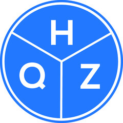 Obraz premium HQZ letter logo design on white background. HQZ creative circle letter logo concept. HQZ letter design.