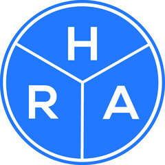 HRA letter logo design on white background. HRA  creative circle letter logo concept. HRA letter design.