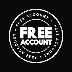 Free Account text stamp, concept background