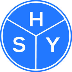 HSY letter logo design on white background. HSY  creative circle letter logo concept. HSY letter design.