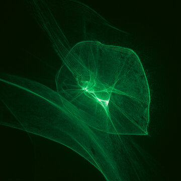 Abstract light pattern, long exposure of laser and LED light. 