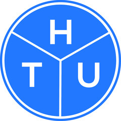 HTU letter logo design on white background. HTU  creative circle letter logo concept. HTU letter design.