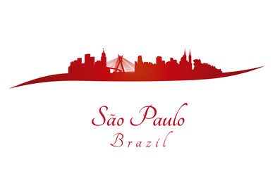 Fototapeta premium Sao Paulo skyline in red