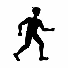 Fototapeta na wymiar Silhouette of a Running Man. vector illustration