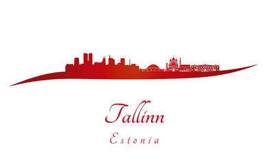 Tallin skyline in red