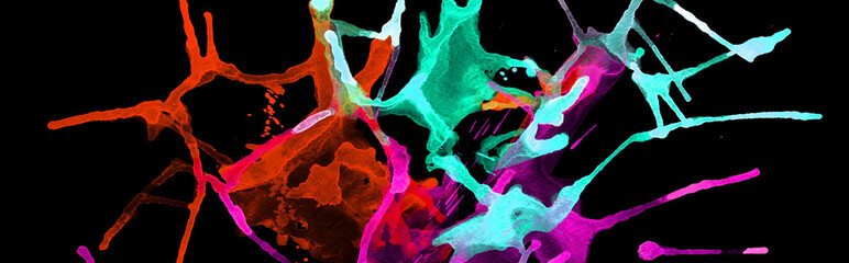 painted watercolor blob on black background