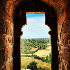 Ventana de castillo con vistas. 