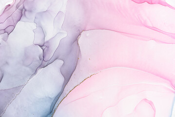 Abstract alcohol ink fluid art background in pink