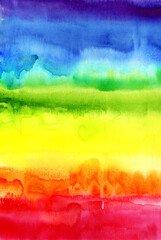 abstract rainbow background painted in watercolor