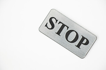 Stop sign on the white background
