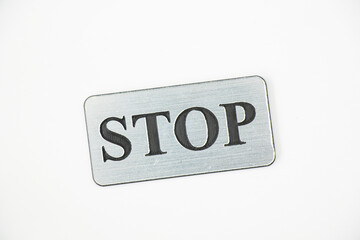 Stop sign on the white background