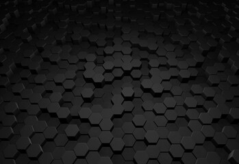 black hexagon pattern background	