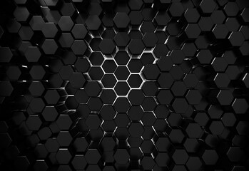 black hexagon pattern background	
