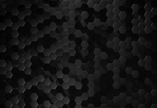 black hexagon pattern background © ptyszku