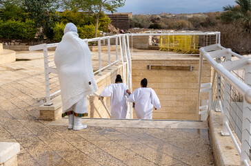 Ethiopian female pilgrims at Qasr el Yahud on the Jordan River