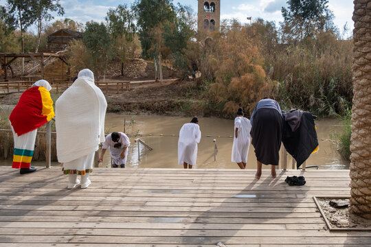Ethiopian pilgrims at Qasr el Yahud on the Jordan River