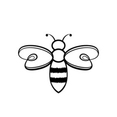 Bee sign symbol icon illustration vector Design template. Suitable for Creative Industry, Multimedia, entertainment, Educations, Shop, and any related business