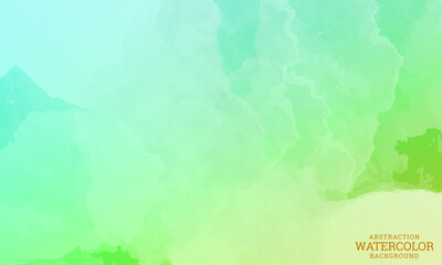 Watercolor abstract background in green shades. Artistic design for postcards, wallpapers, web templates.