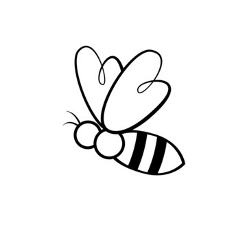 Bee sign symbol icon illustration vector Design template. Suitable for Creative Industry, Multimedia, entertainment, Educations, Shop, and any related business