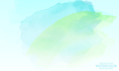 Soft green, blue abstract watercolor backgrounds. Handmade vector wallpaper.