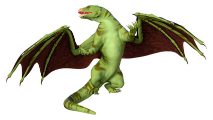 Fototapeta premium 3D Rendering Fairy Tale Dragon on White