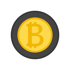 Donate button with bitcoin. Giving money, fundraising business concept. Financial contribution to charity online. Internet banking, mobile payments. Vector illustration