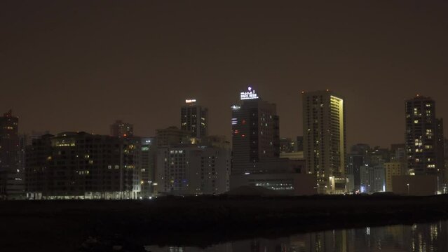 Manama Skyline At Nght, Bahrain