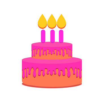 birthday cake icon. Birthday cake flat icon, happy birthday. illustration.