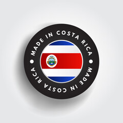 Made in Costa Rica text emblem badge, concept background